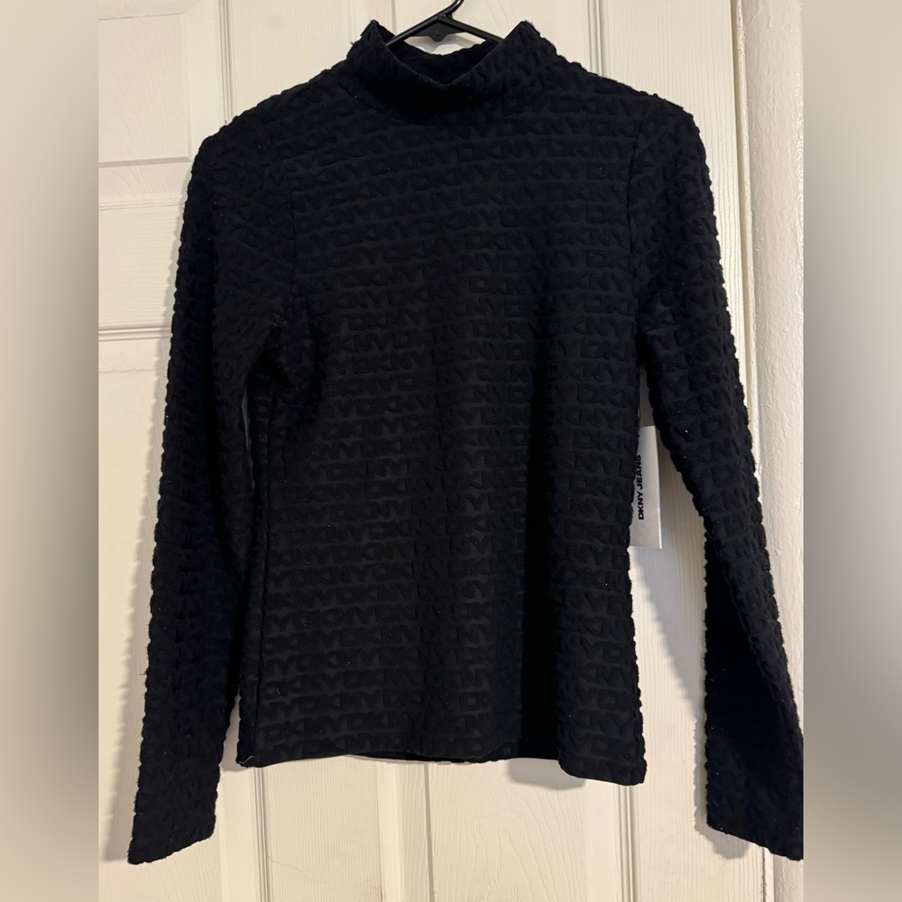 Black Long Sleeve Textured Top